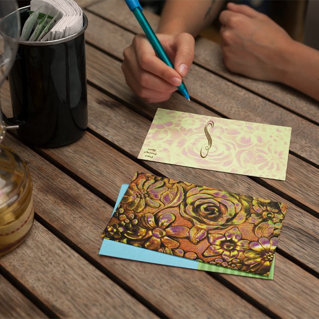 Metallic Floral № 3 Postcard Template (Creator Uploaded)