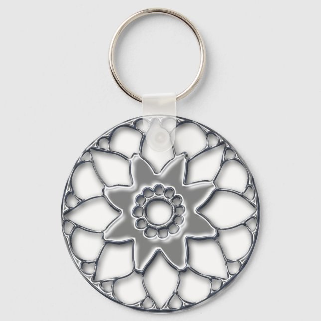 Metallic flower keychain 1 (Front)