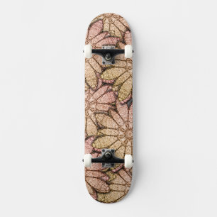Metallic Flowers Skateboard