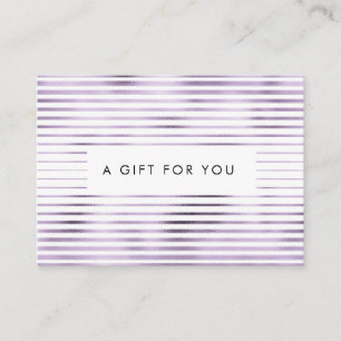 metallic foil lavender stripes gift certificate