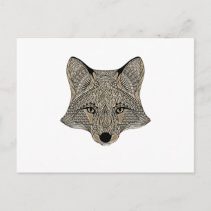 Metallic Fox Face Postcard