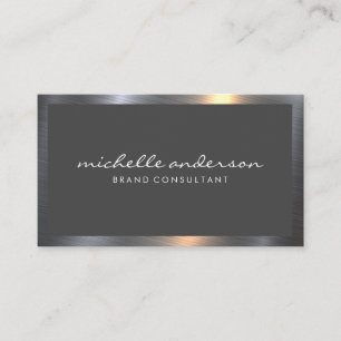 Metallic Frame Dark Grey Business Card