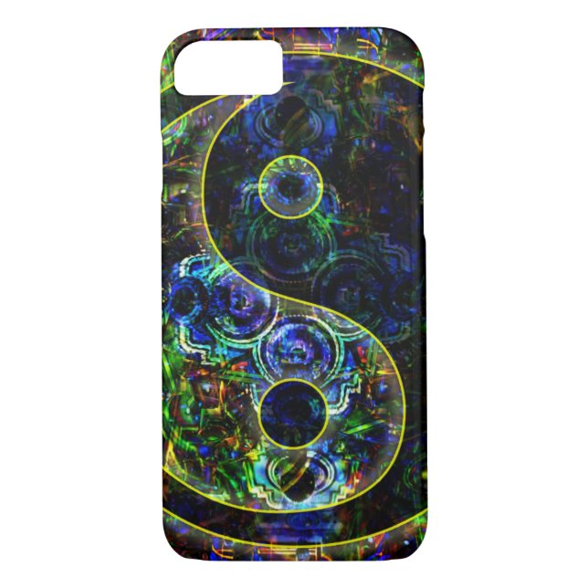 Metallic Future Urban Landscape Yin Yang Symbol Case-Mate iPhone Case (Back)