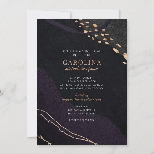 Metallic Geode Bridal Shower Invitation (Front)