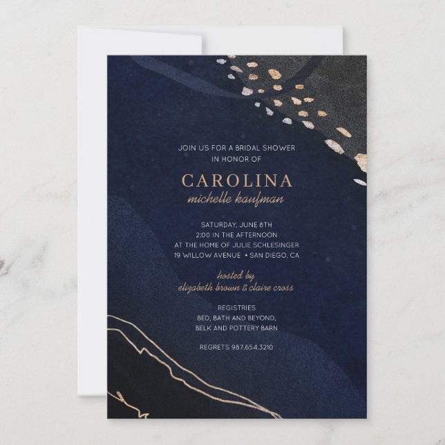 Metallic Geode Bridal Shower Invitation (Front)