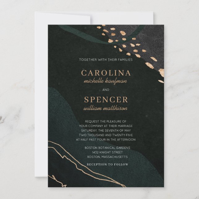 Metallic Geode Wedding Invitation (Front)