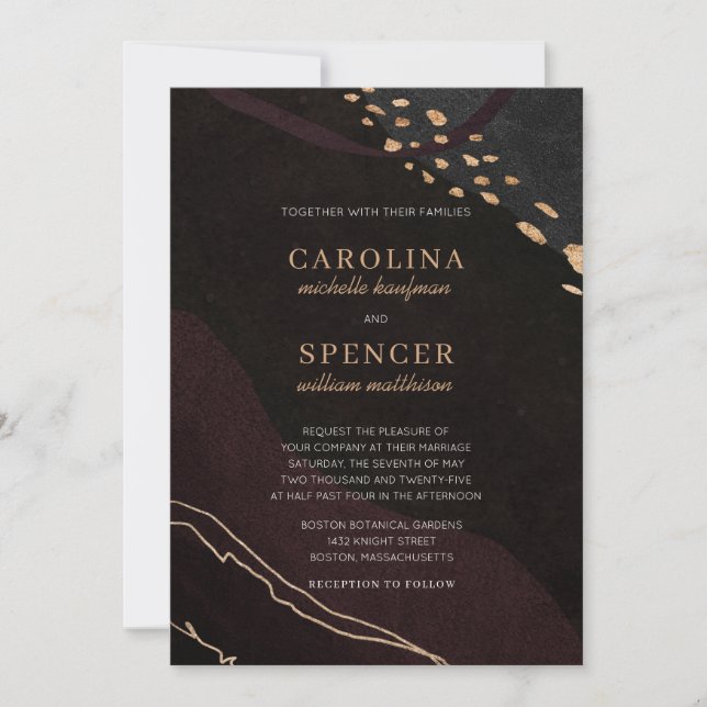 Metallic Geode Wedding Invitation (Front)