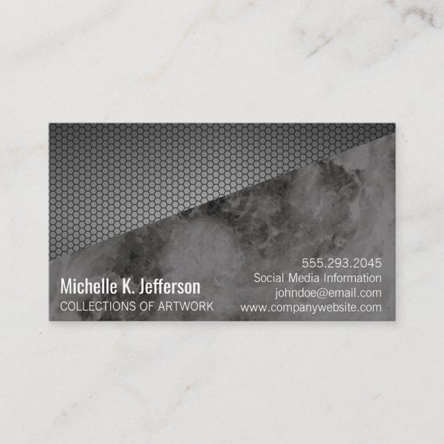 Metallic Geometric | Marble  Business Card (Front)