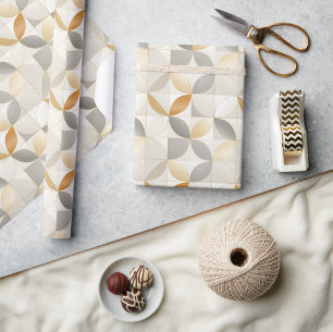 Metallic Geometric Shapes Modern Pattern Wrapping Paper