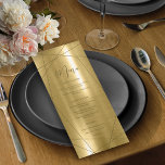 Metallic Geometric Wedding Menu Gold ID648<br><div class="desc">For couples who seek a stylish simplicity, the pieces in this wedding suite feature modern, hand-written script accents and a classic design that shimmers and shines with a sleek metallic-look background overlaid with simple geometric lines. The same striking background highlights the back of this wedding menu along with the bride...</div>