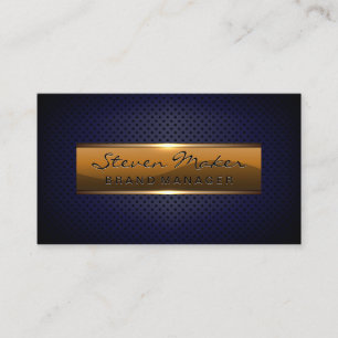 Metallic Glossy Banner Blue Perforated Mesh Business Card