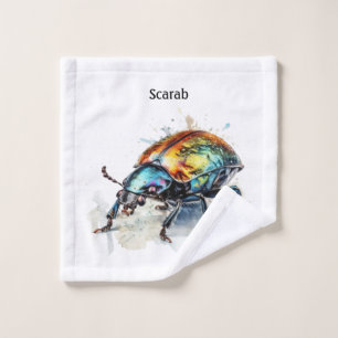 metallic glow scarab beetle, customisable wash cloth