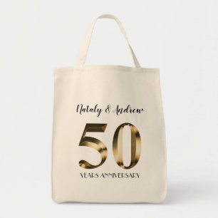 Metallic Gold 50th Wedding Anniversary Tote Bag
