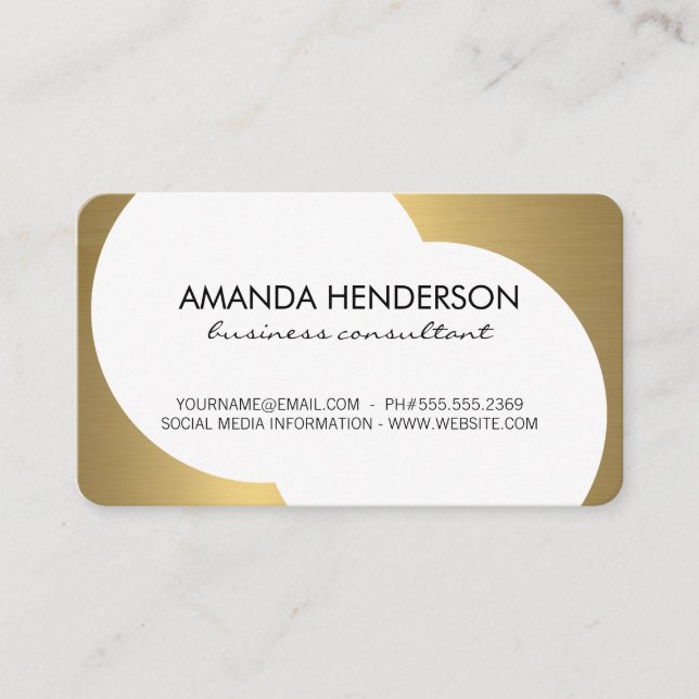 Metallic Gold Accent Business Card (Front)
