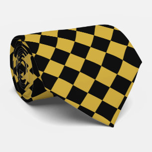 Metallic Gold and Black Chevron Pattern Classic Tie