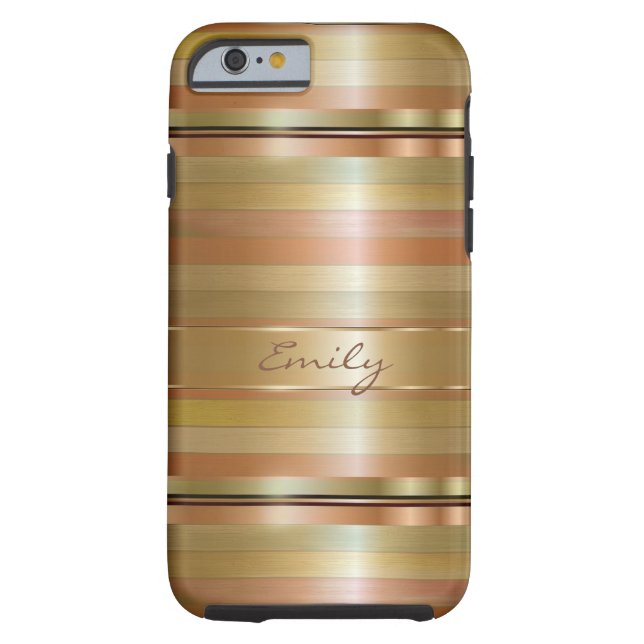 Metallic Gold And Copper Stripes 2 Case-Mate iPhone Case (Back)