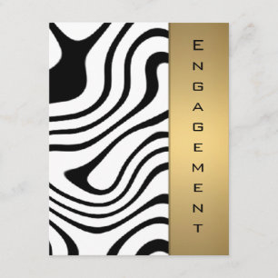 Metallic gold and silver abstract pattern invitation