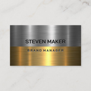 Metallic   Gold and Steel Business Card