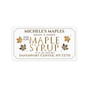 Metallic Gold and White Maple Address Label