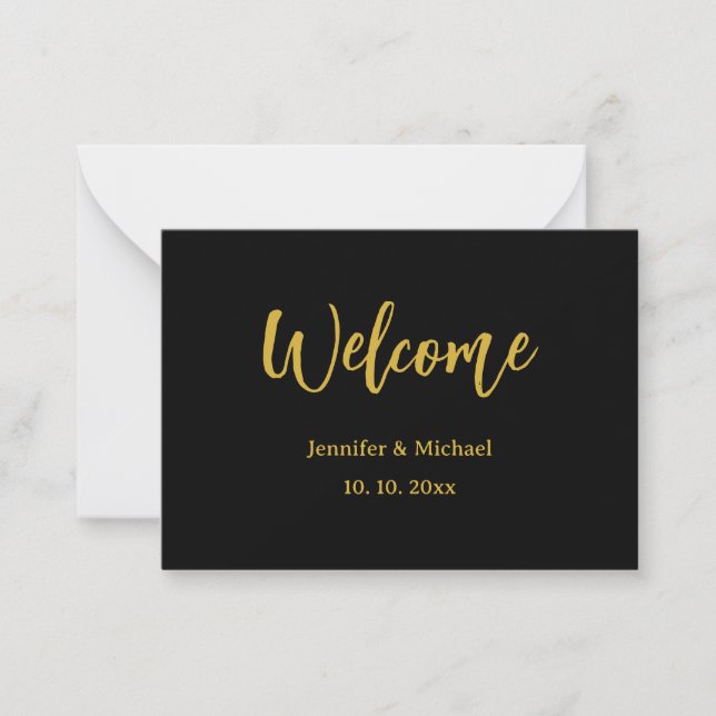 Metallic Gold & Black Professional Modern Elegant Card (Front)