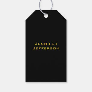 Metallic Gold & Black Professional Modern Elegant Gift Tags