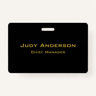 Metallic Gold & Black Professional Modern Elegant ID Badge