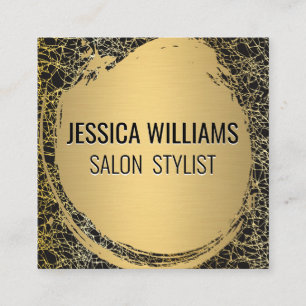 Metallic Gold Brushed Gold Texture Background Square Business Card