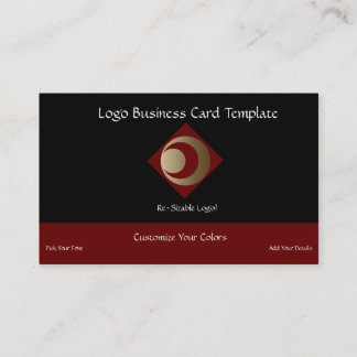 Metallic Gold Circles Logo - Planet Crescent Moon Business Card