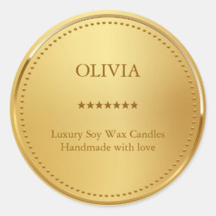 Metallic Gold Classic Round Sticker