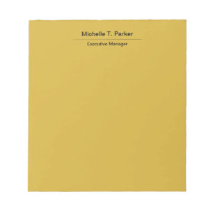 Metallic gold colour elegant plain minimalist name notepad