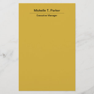 Metallic gold colour elegant plain minimalist name stationery
