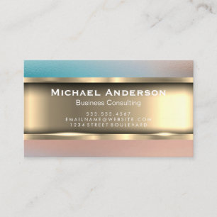 Metallic Gold   Colourful Gradient Business Card