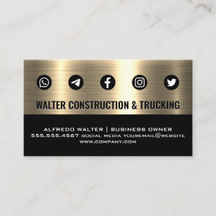 Metallic Gold   Contact Icons Business Card