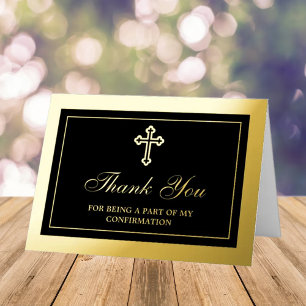 Metallic Gold Cross Holy Communion Or Confirmation Foil Greeting Card