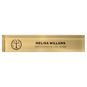 Metallic Gold Custom Logo Nameplate