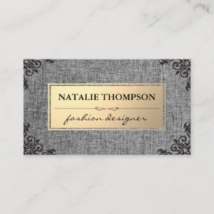 Metallic Gold / Fabric Grey / Ornate  Business Card