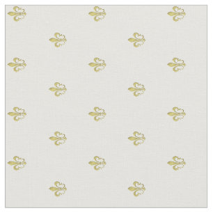 Metallic Gold French Fleur de Lis Pattern Fabric