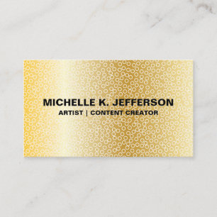 Metallic Gold Geometric Pattern Business Card
