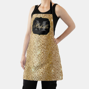 Metallic Gold & Glitter Glam Art Deco Apron