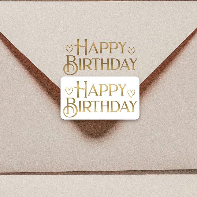 Metallic Gold Happy Birthday Sticker and Hearts (Creator Uploaded)