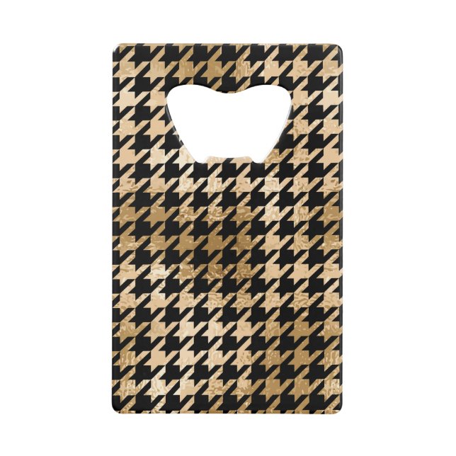 Metallic gold hounds tooth, fashion pattern. (Front)