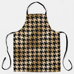 Metallic gold hounds tooth, fashion pattern. apron