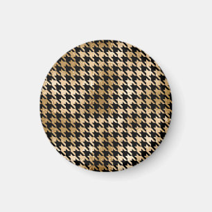 Metallic gold hounds tooth, fashion pattern. magnet