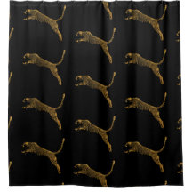 Metallic Gold Leaping Cheetah