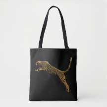 Metallic Gold Leaping Cheetah