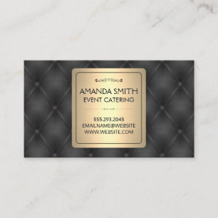 Metallic Gold Leather Upholstery Background Business Card