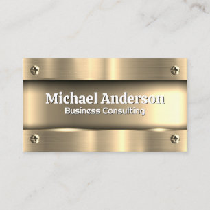 Metallic Gold Metal Screws Business Card
