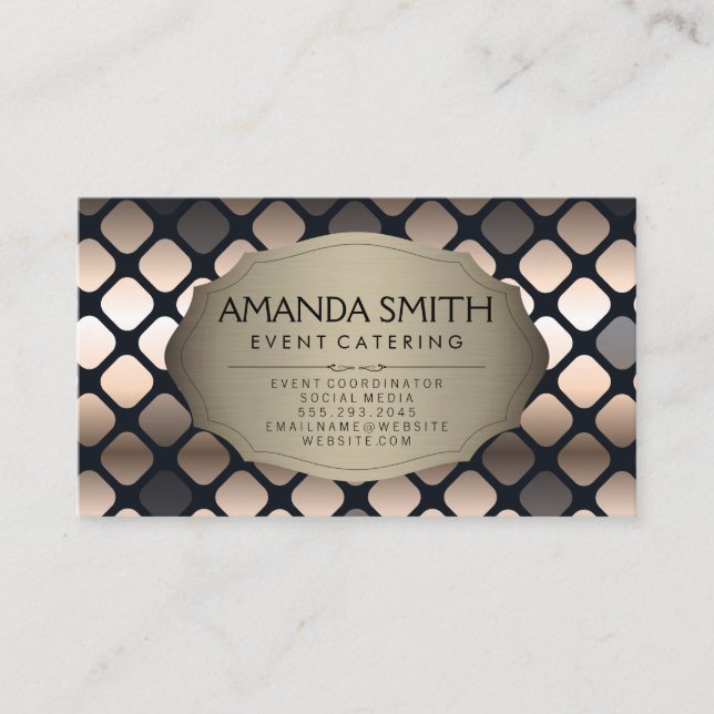 Metallic Gold Pattern | Lux Fancy Business Card (Front)