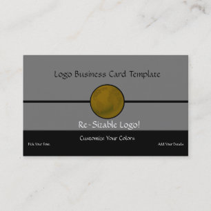 Metallic Gold Planet Earth Logo Business Card