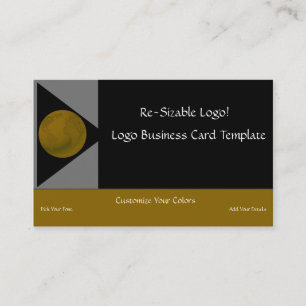 Metallic Gold Planet Earth Logo Business Card
